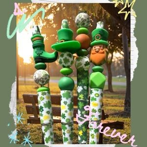 Festive Green Leprechaun Garden Stakes